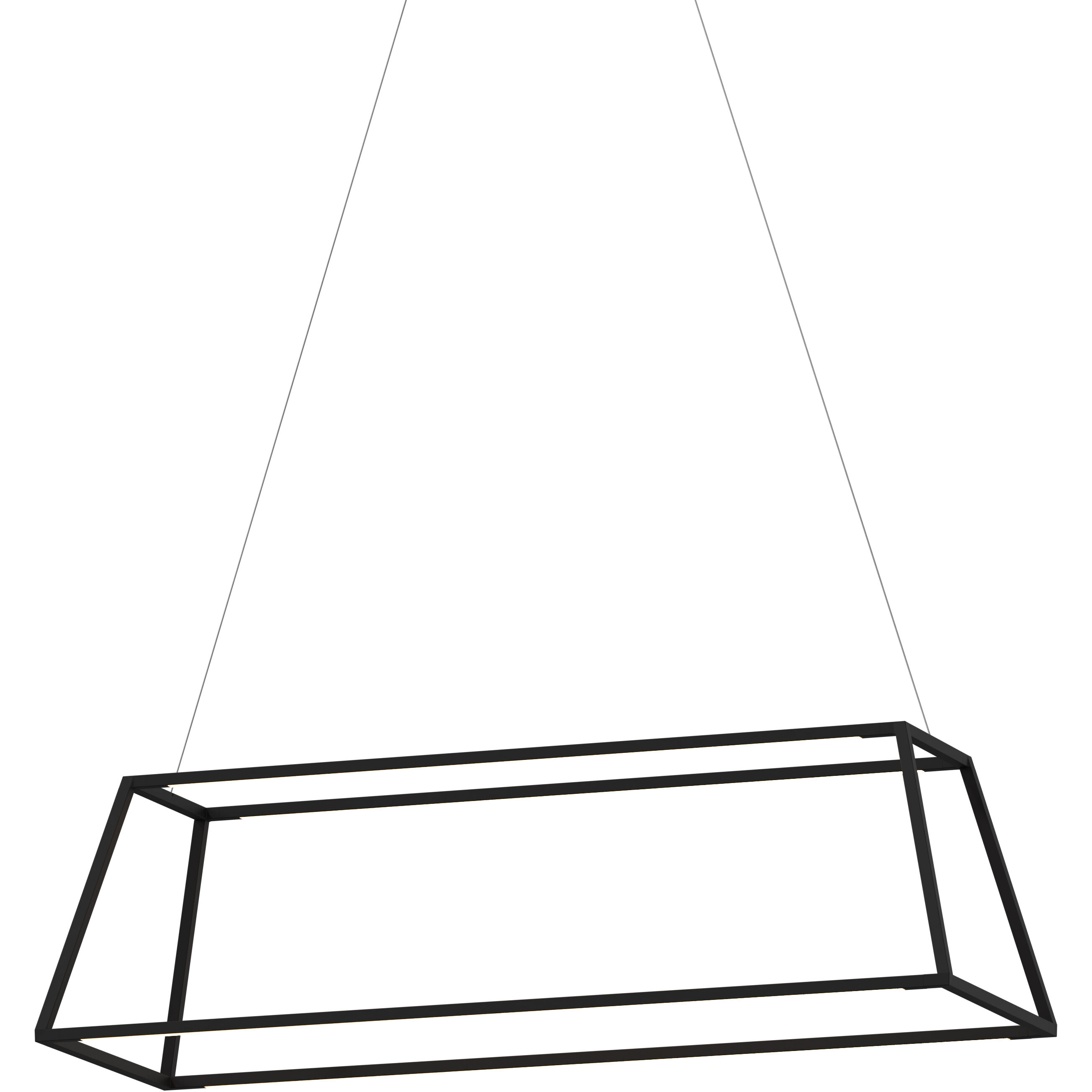 Z-Bar Rise LED 14 inch Matte black Pendant Ceiling Light, Rectangle